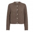 Co'Couture Pointelle Cardigan Walnut