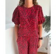 Depeche Half Sleeve Blouse Red Animal Print