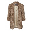 Pieces Bosella 3/4 Printed Blazer NOOS Natural/Leo