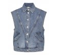 Y.A.S Daisy SL Denim Waistcoat Light Blue Denim