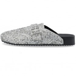 Medina Bianco Sand Mule Simili Stones Silver