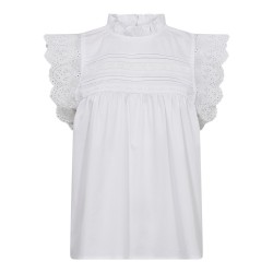 Co'Couture Tia Anglaise Top White