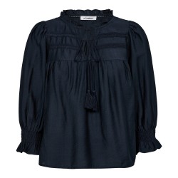 Co'Couture Hera Tie Lace SS Blouse Ink