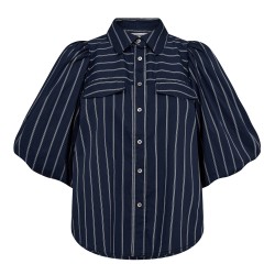 Co'Couture Sebi Stripe Puff Shirt Navy