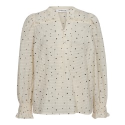 Co'Couture Tess Dot Blouse Offwhite