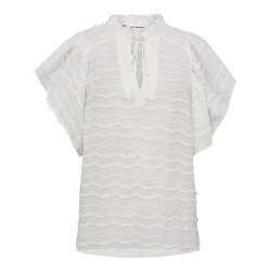 Co'Couture Waveding Frill Top Offwhite