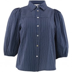 Continue Alicia Blouse Navy Blue Stripe