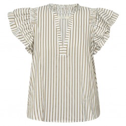 Gossia Dalila Blouse Creme Brown Stripes