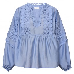 Gossia Kaia Lace Blouse Light Blue