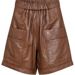 Gossia Thilla Leather Shorts Cognac