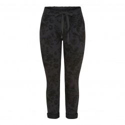 Marta du Cháteau Ruberta Pants Dark Grey Blk Flower