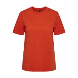 Pieces Ria SS Solid Tee Noos BC Tangerine Tango