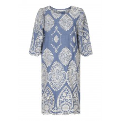 Sisters Point Gilma Dress Denim Blue/Cream